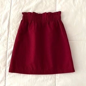 Lauren James paperbag waist burgundy skirt